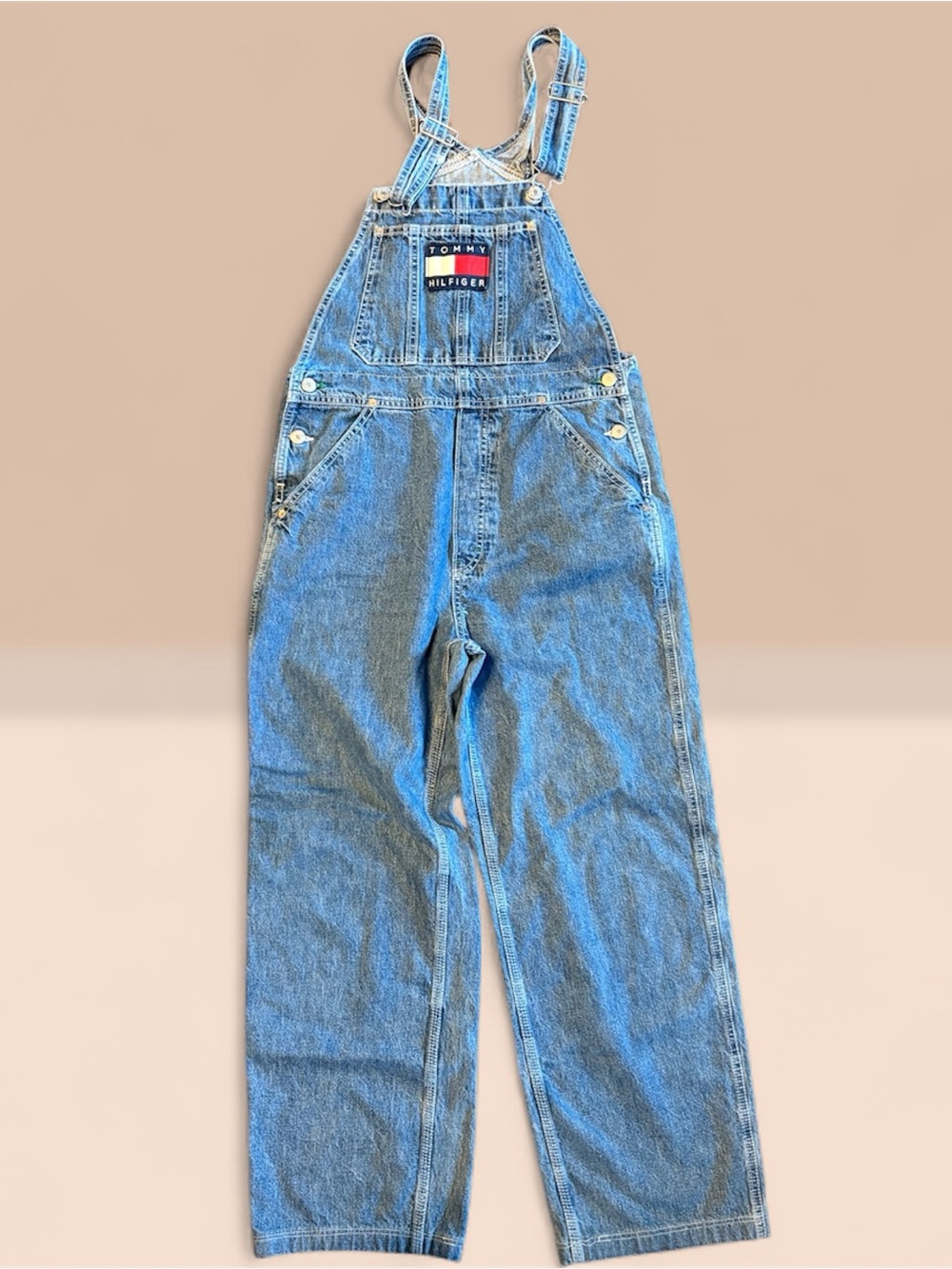 Vintage Y2K Tommy Hilfiger Blue Denim Bib Overalls. Womens small Great condition